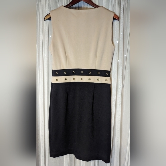 Calvin Klein Light Tan Beige and Black Dress Size 8 - Picture 6 of 11